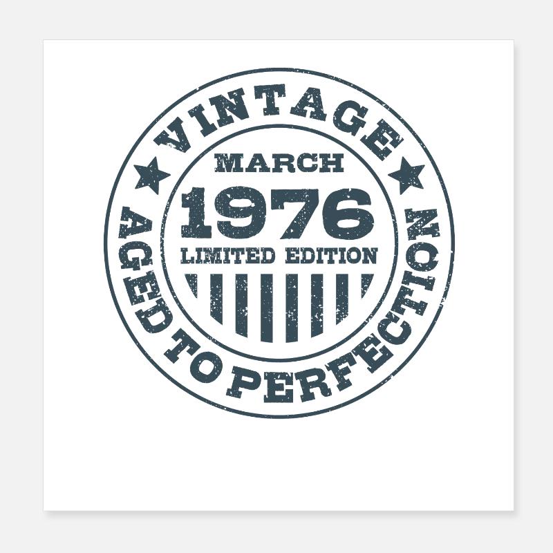 Vintage March 1976 Limited Edition Circle Poster 8" x 8" (20x20 cm)