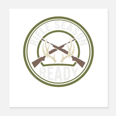 Chasseur à queue blanche Chasse au cerf Poster 20 x 20 cm