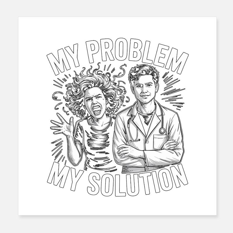 Pharmacist Student My Problem My Pictogram Dad Poster 20x20 cm