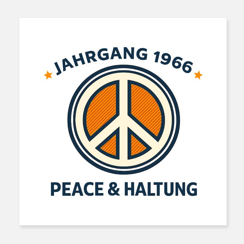 Vintage 1966 Peace & Attitude Poster 8" x 8" (20x20 cm)