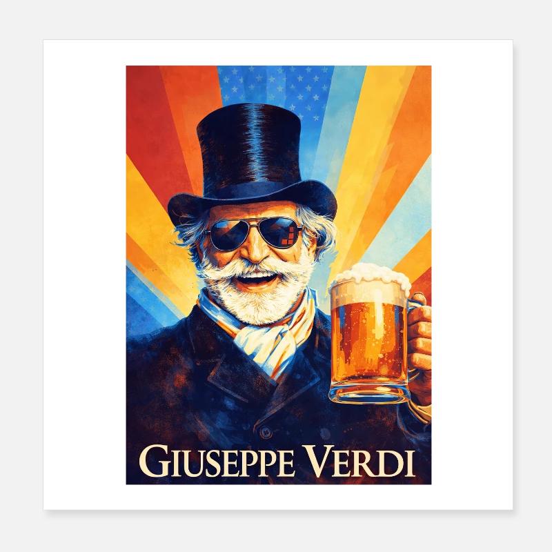 Giuseppe Verdi Poster 20x20 cm