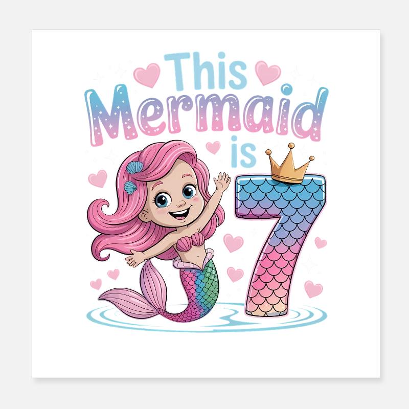 Sirène 7e ans Poster 20 x 20 cm