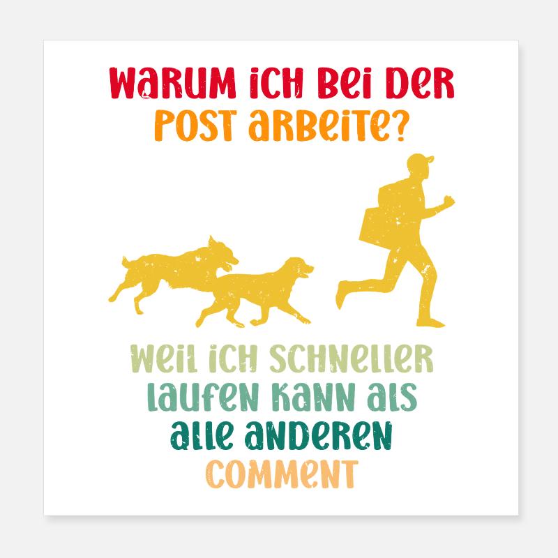 POURQUOI JE TRAVAILLE AU POS ? PARCE QUE Poster 20 x 20 cm