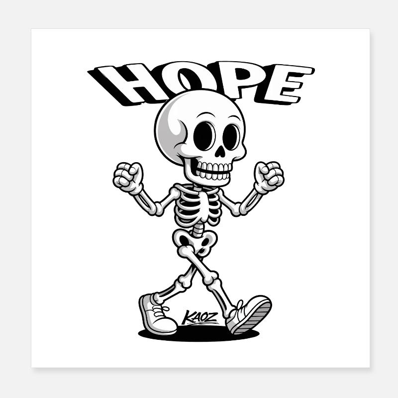 Hope Skeleton Stride Poster 20 x 20 cm