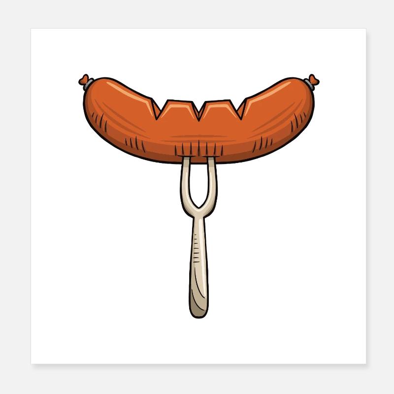 Bratwurst Grill Outfit Grillfans Wurstliebhaber Poster 20x20 cm