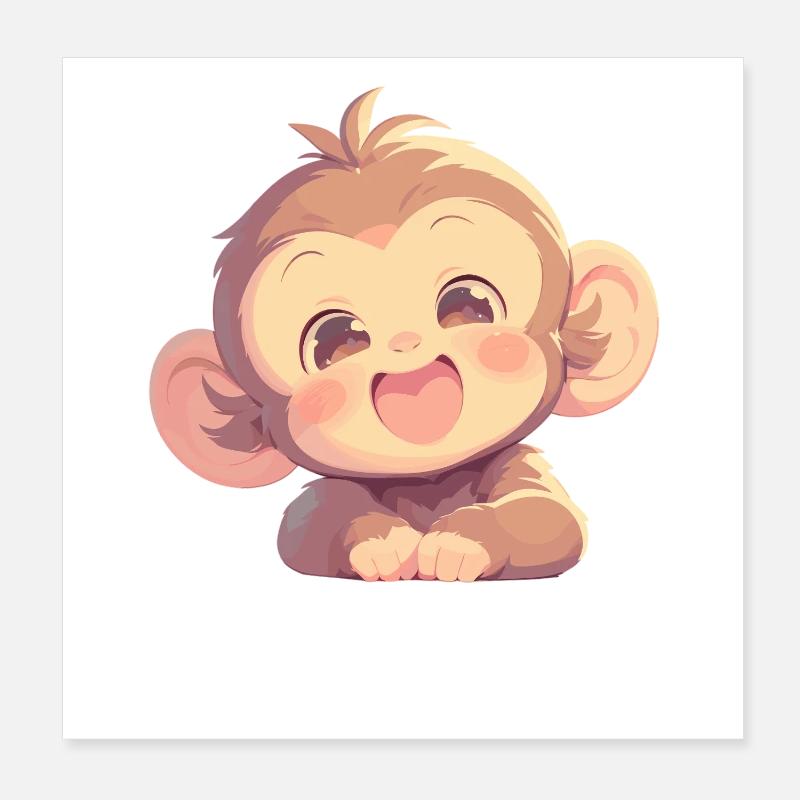 Macaque Macaque Poster 20 x 20 cm