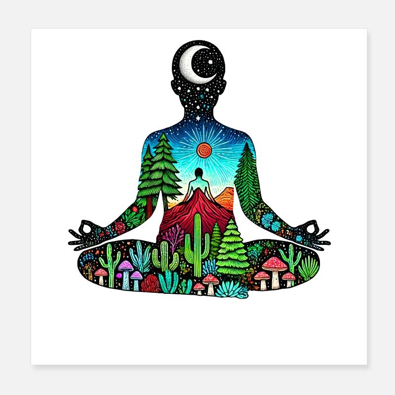 meditation nature Poster 20x20 cm