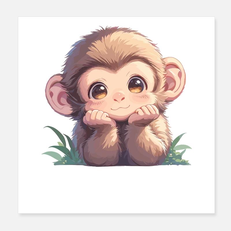 Macaque Macaque Poster 20 x 20 cm