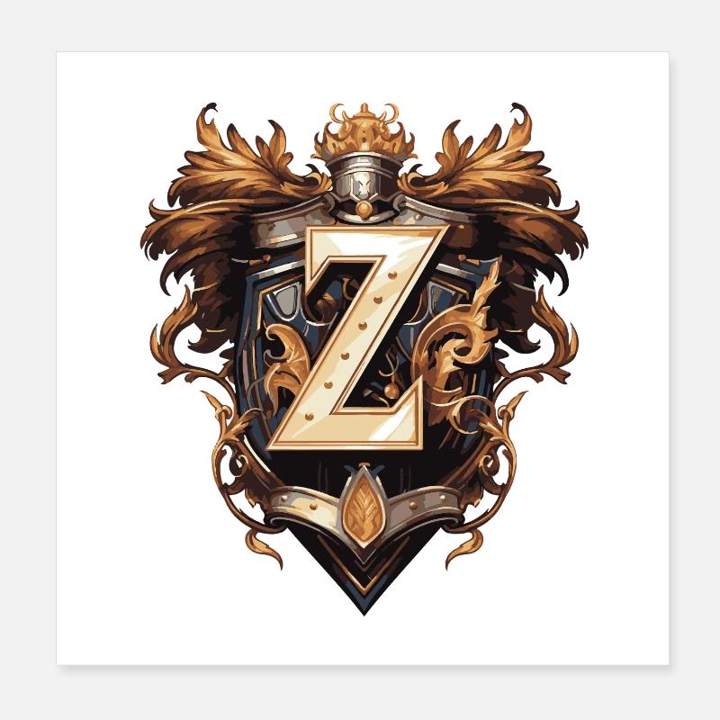 Z Buchstabe Name Krone Poster 20x20 cm