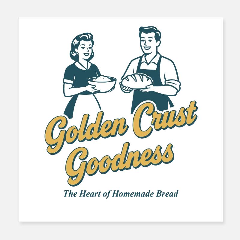 Baking sourdough bread with a golden crust Poster 8" x 8" (20x20 cm)