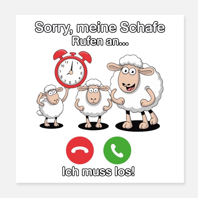 Sorry, my sheep are calling Poster 8" x 8" (20x20 cm)