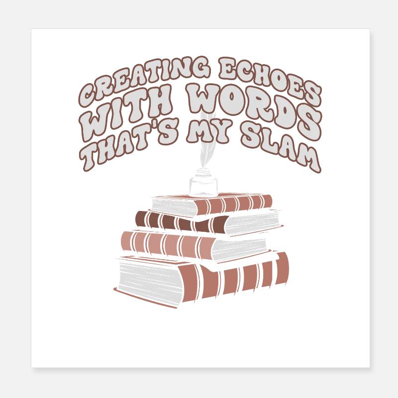 Échos à travers les mots Slam Stack Poster 20 x 20 cm