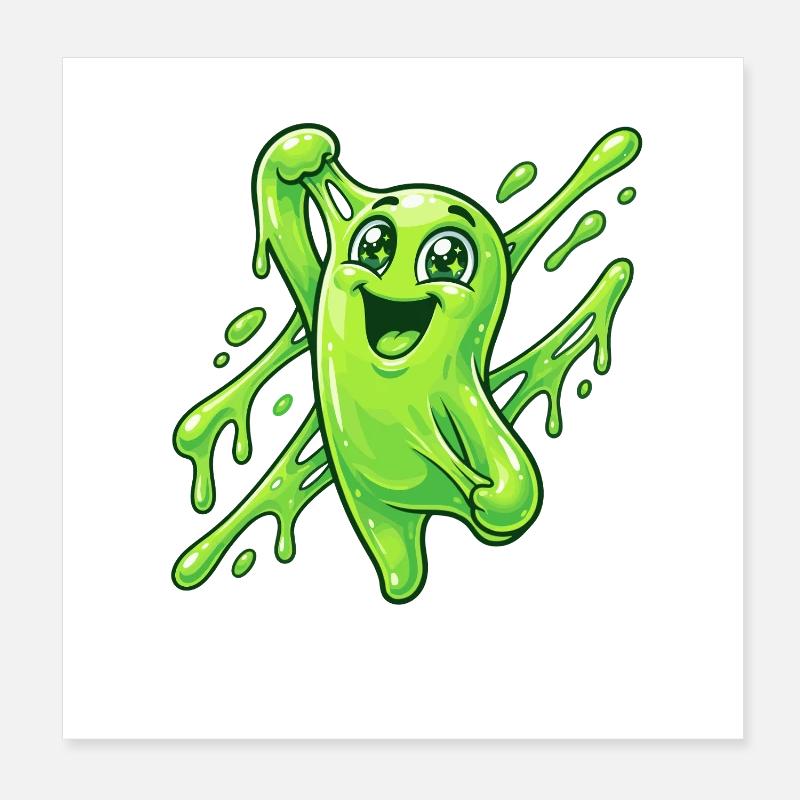 Green Slime Grimace Splash Poster 8" x 8" (20x20 cm)