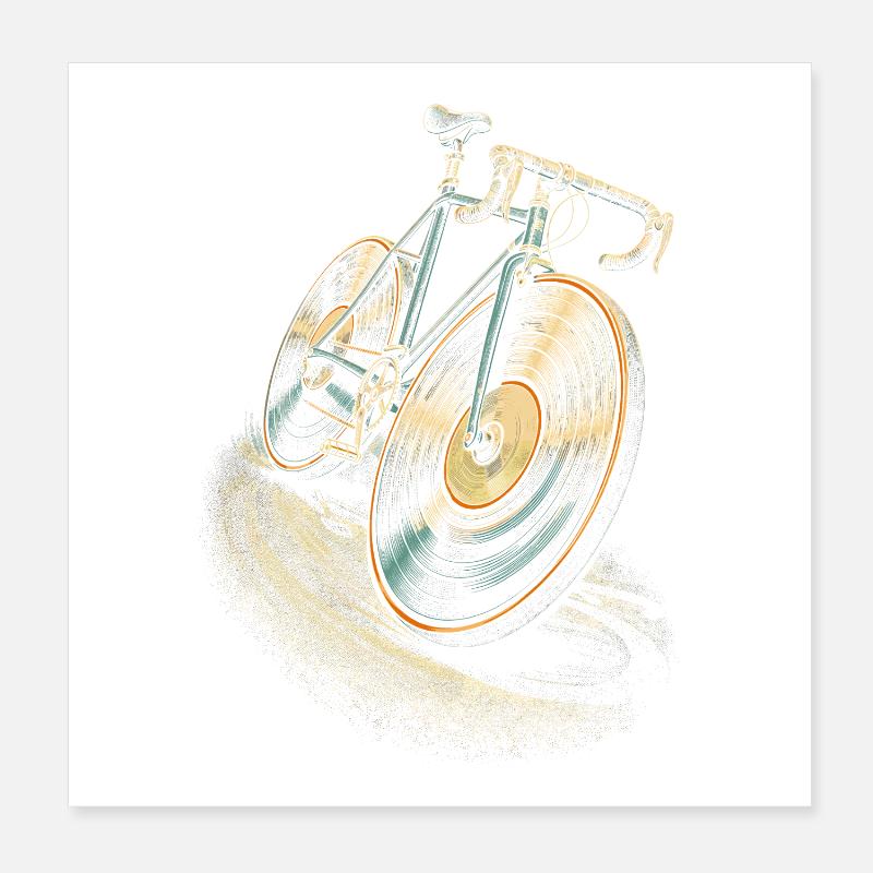 Disques vinyles de collection Collection Disques vinyles Vélo Poster 20 x 20 cm