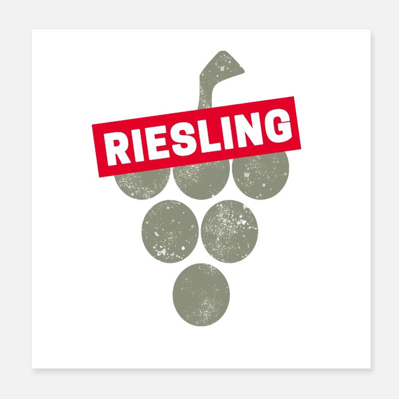 Riesling Vine Vintage Wine Drinker and Winemaker Wine Poster 8" x 8" (20x20 cm)