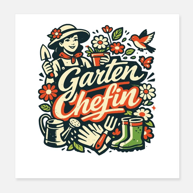 Garten Chefin Gärtnerin Geschenk Poster 20x20 cm