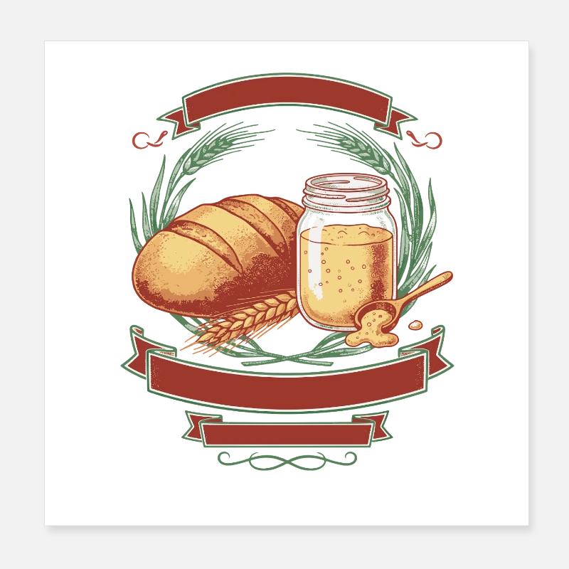 Sourdough Bread Baking Baker Sourdough Starter Jar Poster 20x20 cm