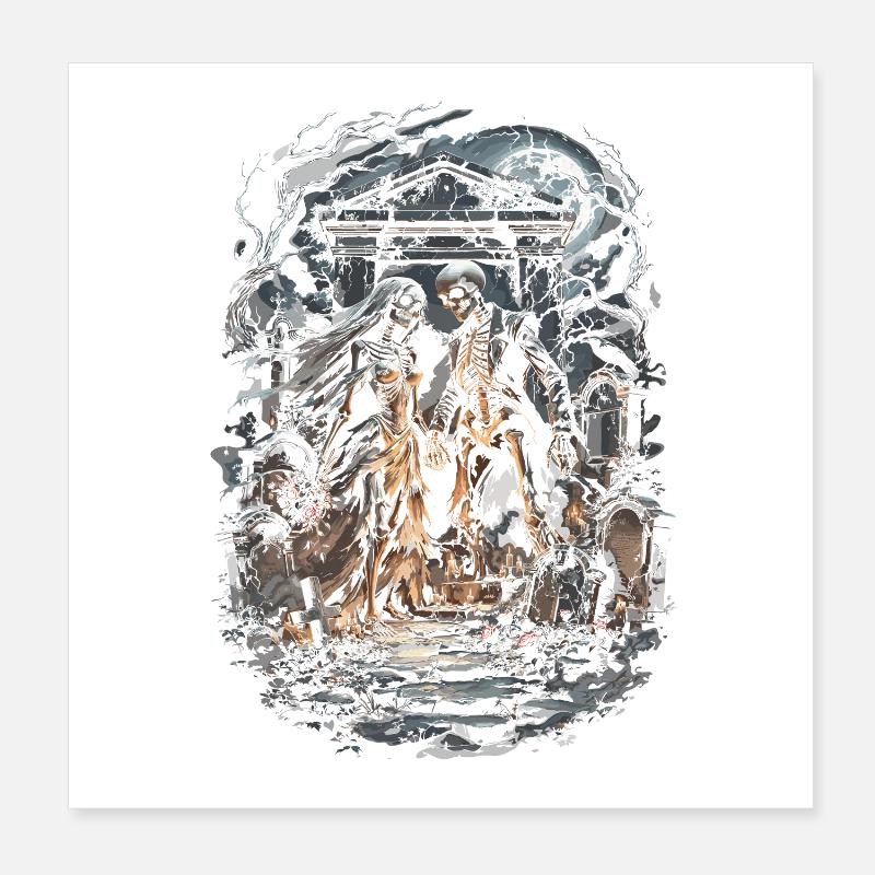 Friedhof Goth Humor Poster 20x20 cm