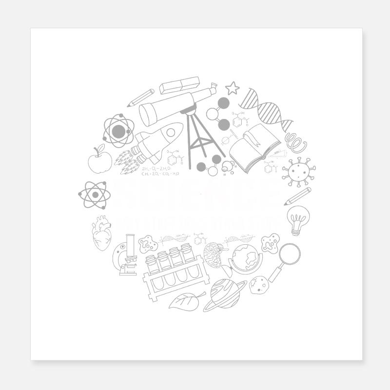 Science et Doodles : Outils et Curiosités Poster 20 x 20 cm