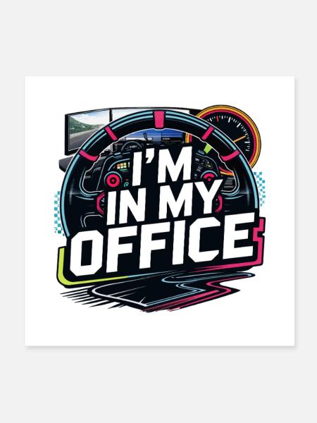 Ich bin in meinem Büro - Poster 20x20 cm - Weiß - Vorne