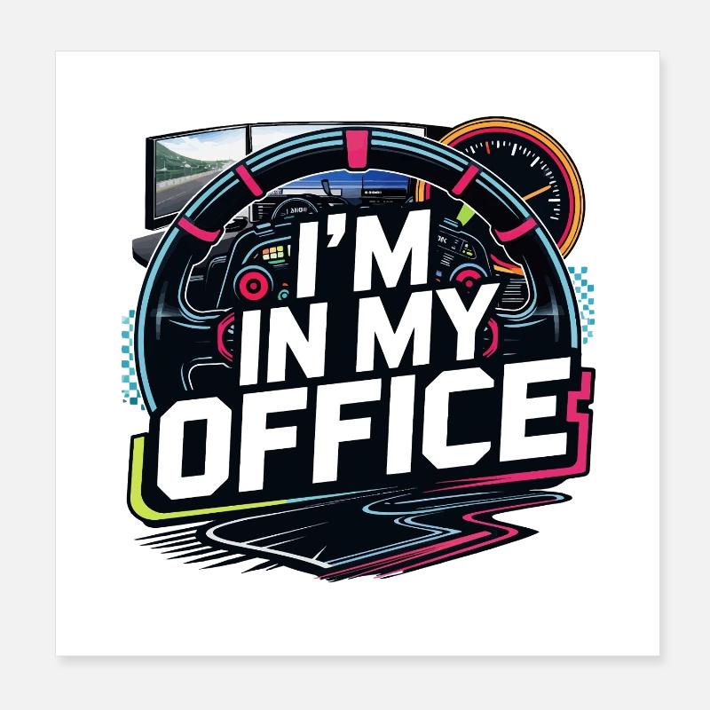 Ich bin in meinem Büro Poster 20x20 cm