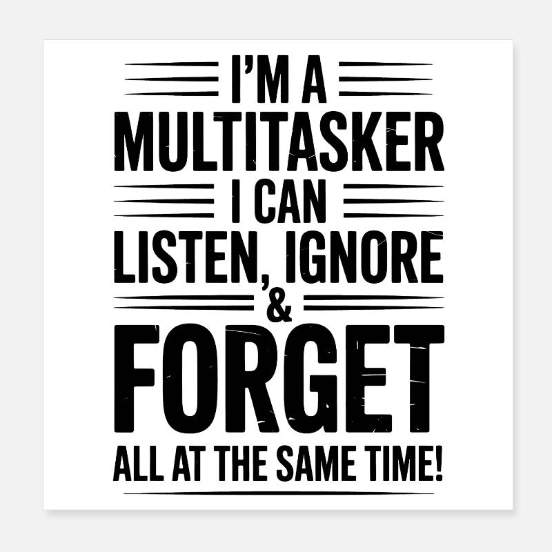 Multitasker Sprüche Sarkasmus Bürohumor Geschenk Poster 20x20 cm