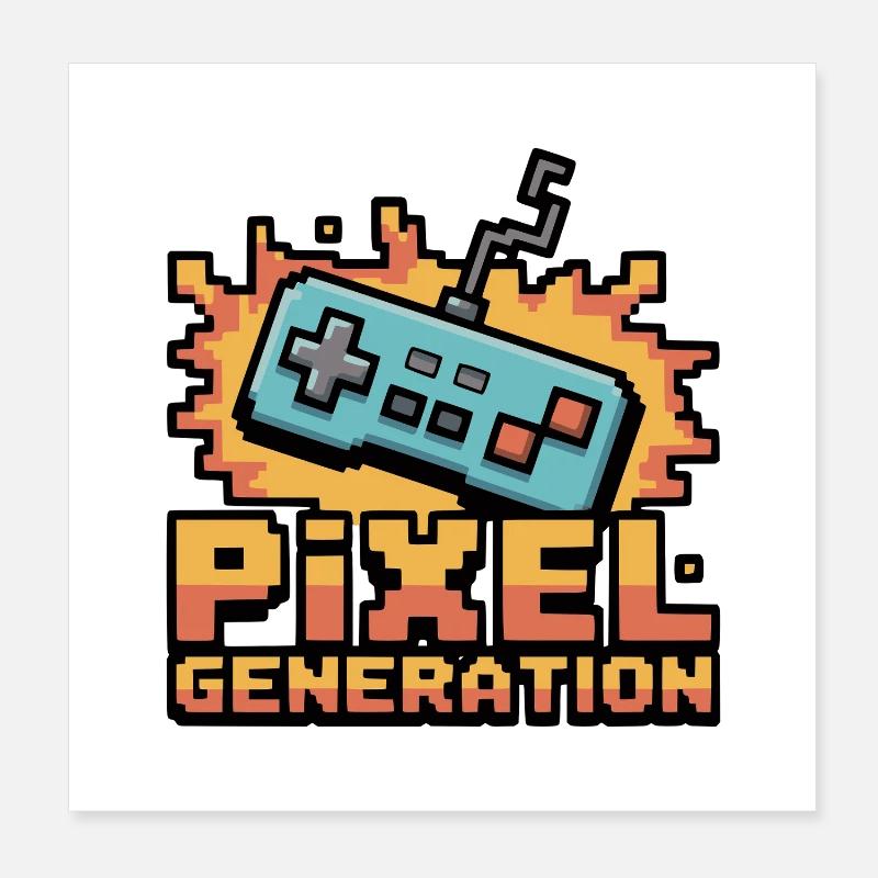 Pixel Generation Konsole Poster 20x20 cm
