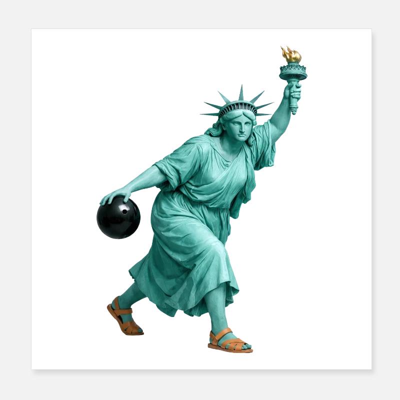 Bowling de la Statue de la Liberté Poster 20 x 20 cm