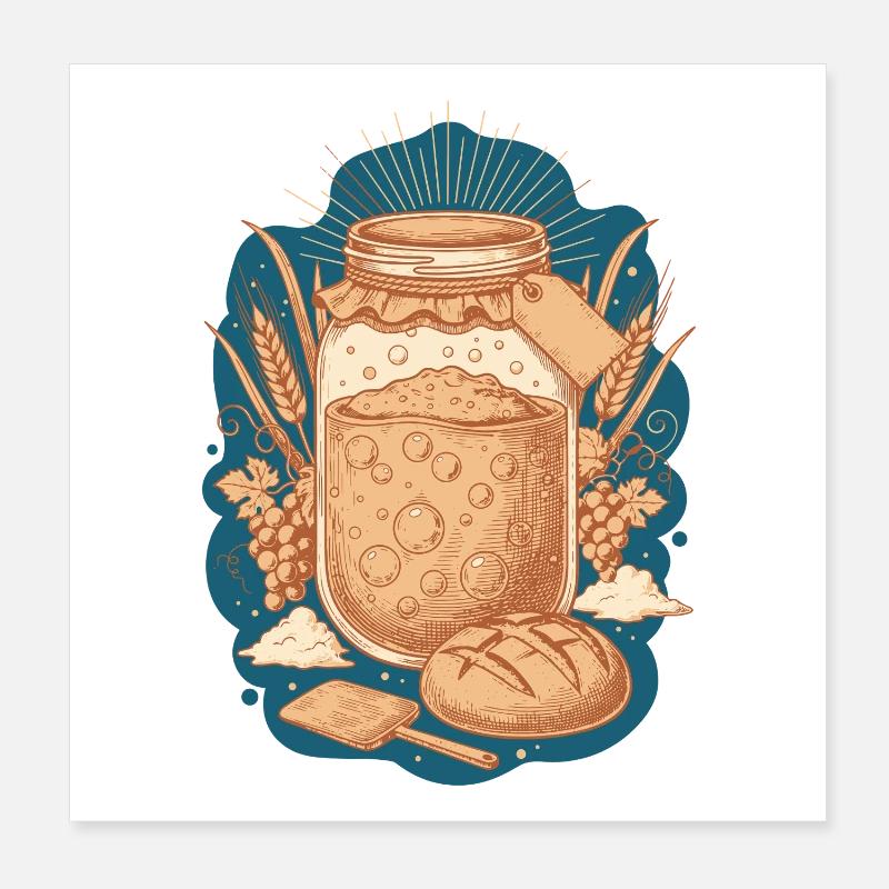 Sauerteigbrot Backbäcker Sauerteigstarter Poster 20x20 cm