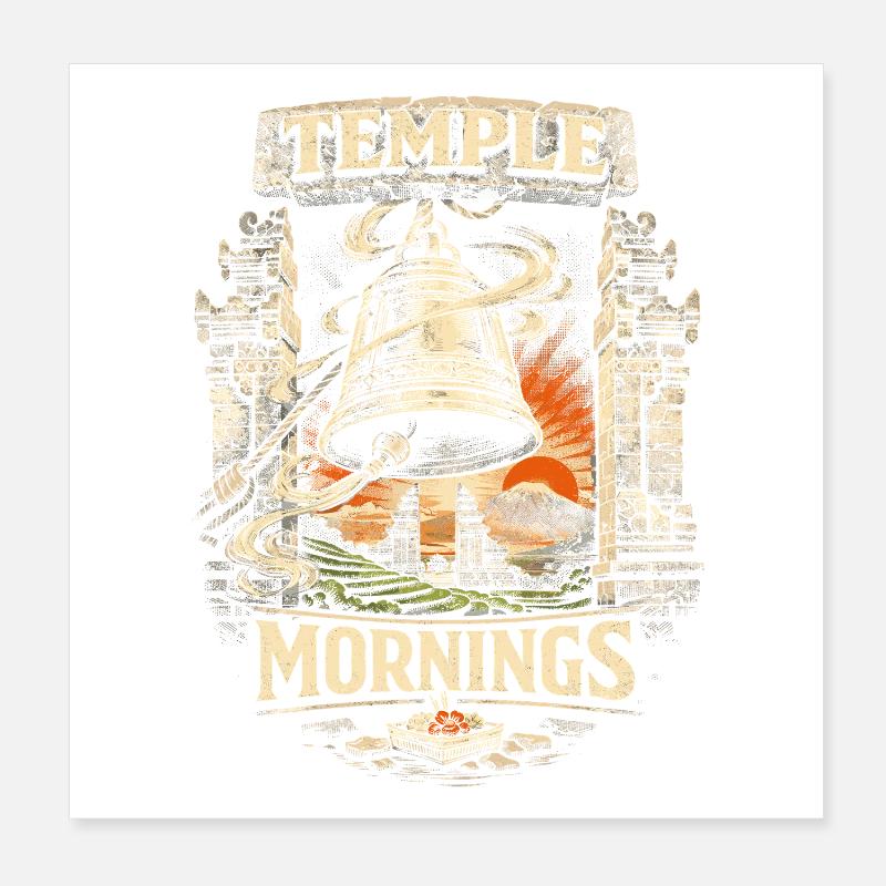 Bali Reise Temple Mornings Poster 20x20 cm