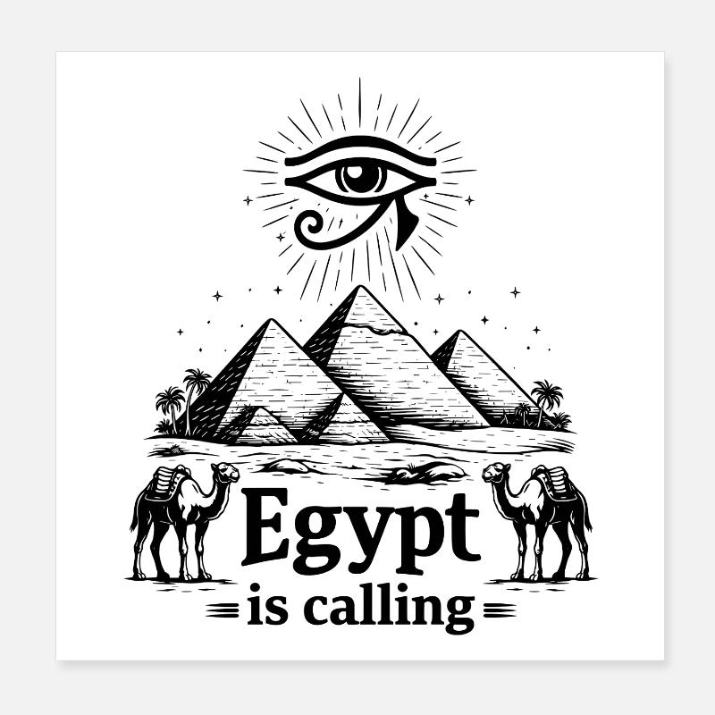 Egypt is calling Pharaoh Ägypten Urlaub Poster 20x20 cm