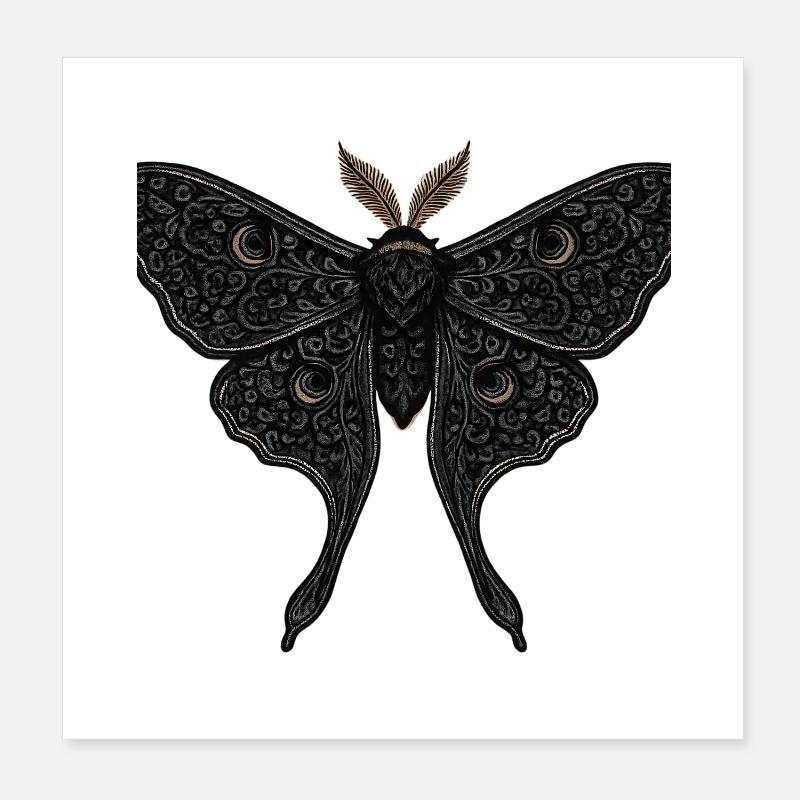 Tatouage gothique Moon Moth Moth Poster 20 x 20 cm