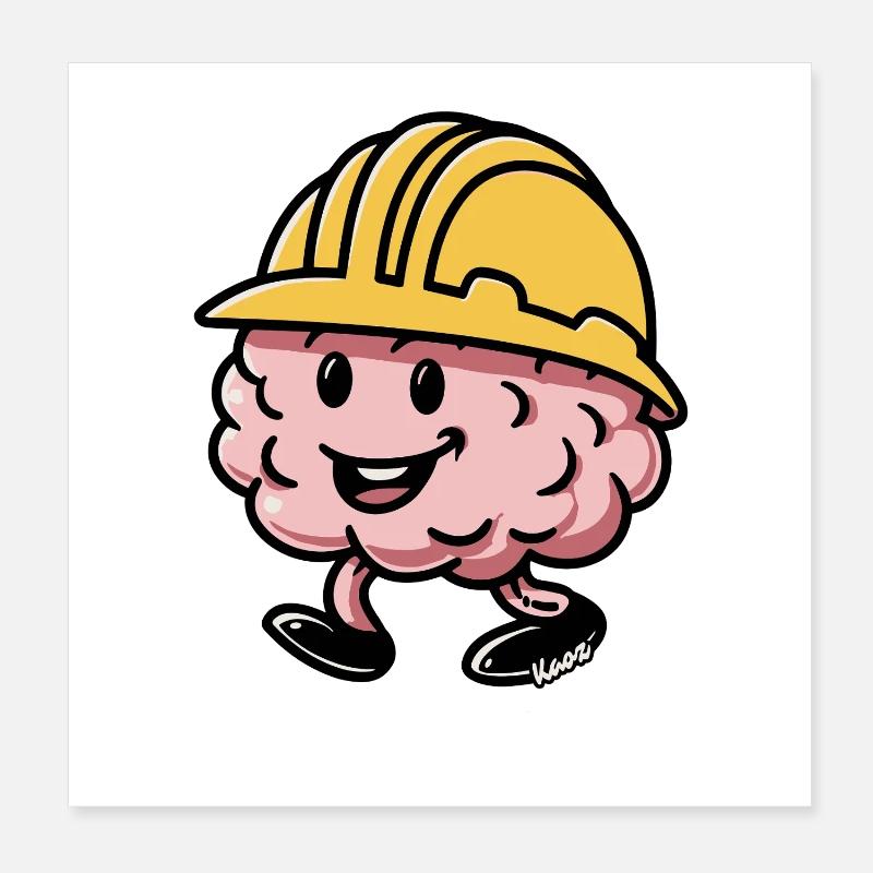 Brain Builder Schutzhelm Poster 20x20 cm