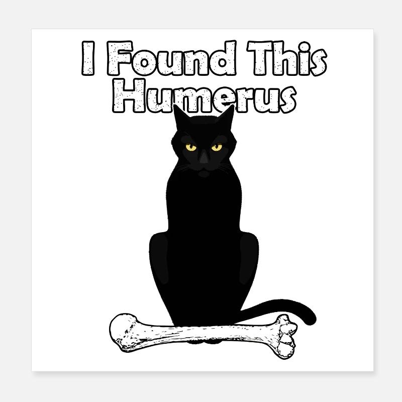 I Found This Humerus Cat Poster 8" x 8" (20x20 cm)