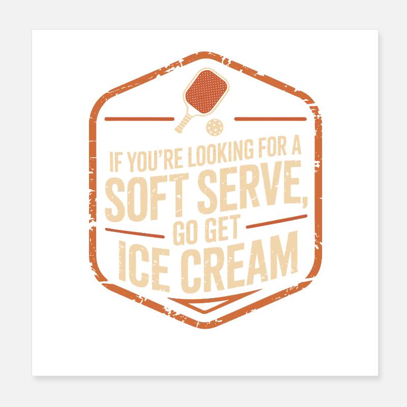 Pickleball Player Looking For Soft Serve Dinking Poster 8" x 8" (20x20 cm)