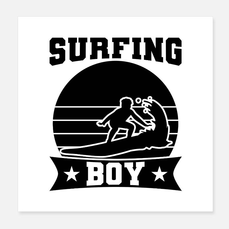 Surfing Boy Poster 20x20 cm
