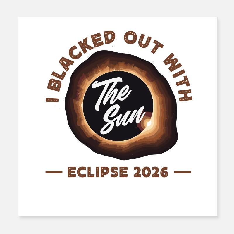 Éclipse solaire 2026, 12 août Poster 20 x 20 cm