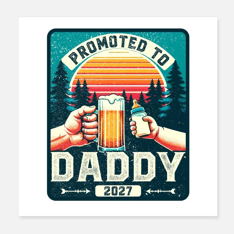 Father-to-be loading Future father 2027 - Poster 8" x 8" (20x20 cm) - white