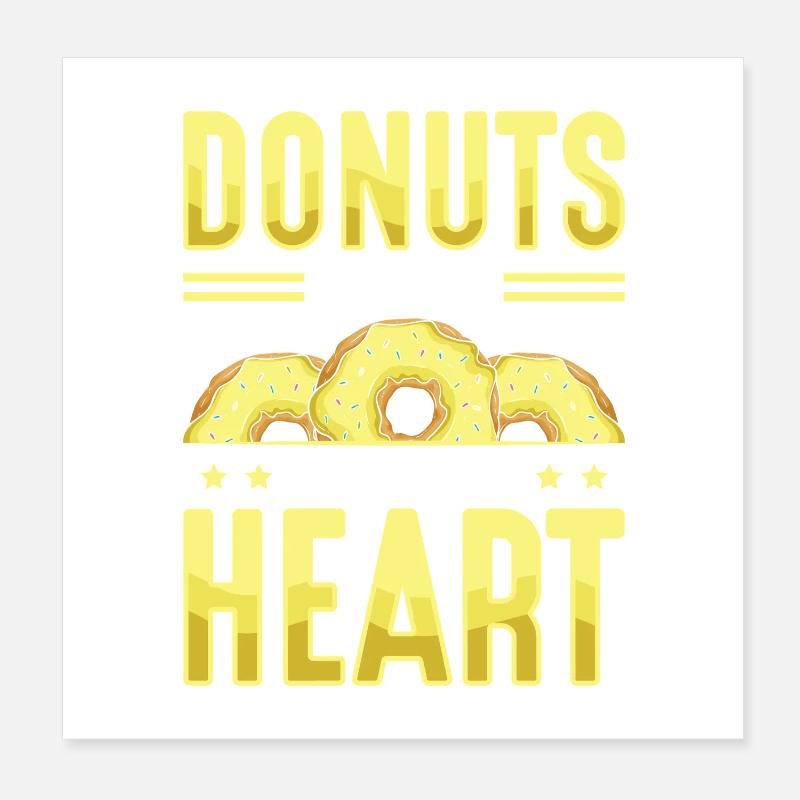 Restauration rapide en donuts Poster 20 x 20 cm