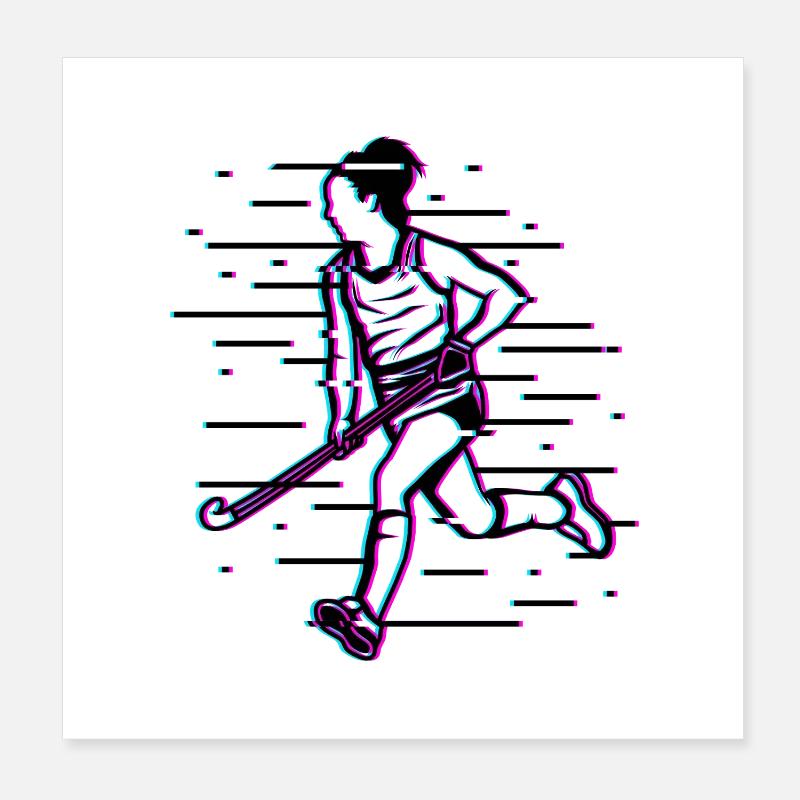 Feldhockey Mädchen Poster 20x20 cm