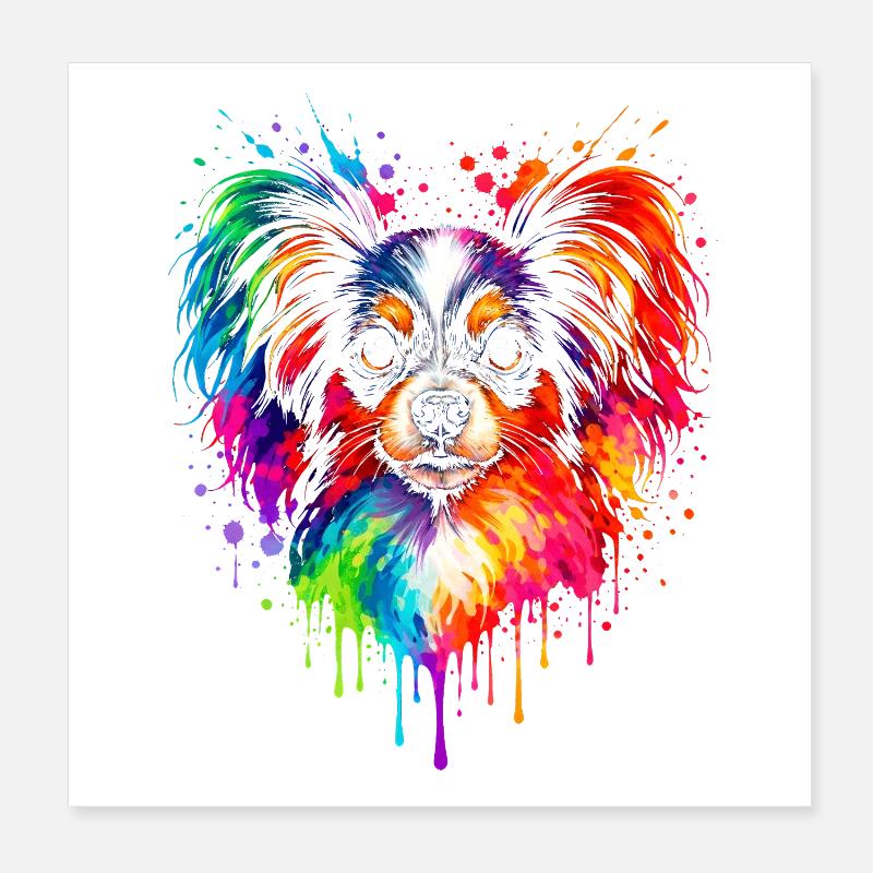 Papillon | Zwergspaniel Pop Art Poster 20x20 cm