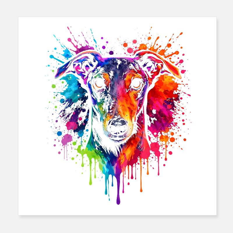 Greyhound | Greyhound Pop Art Poster 8" x 8" (20x20 cm)