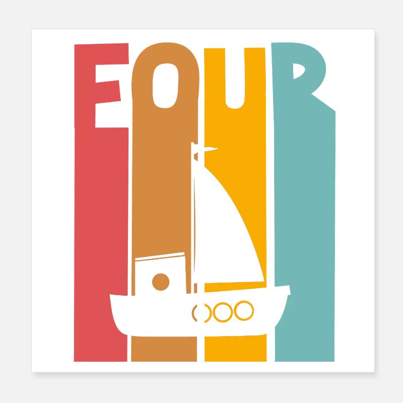 Voilier du 4e anniversaire Poster 20 x 20 cm