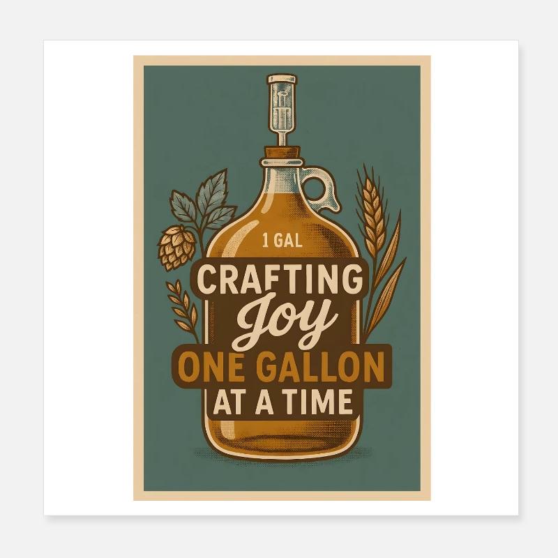 Brewing pleasure by the litre | Hobby brewing Poster 8" x 8" (20x20 cm)