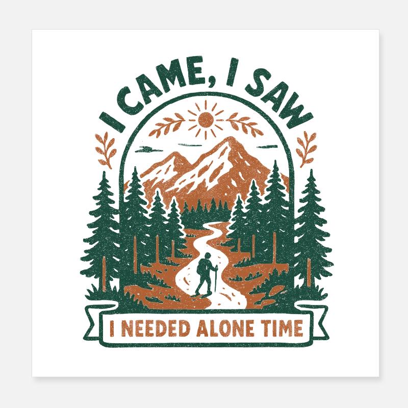 Found Solo Time | Hiking Introvert Poster 8" x 8" (20x20 cm)