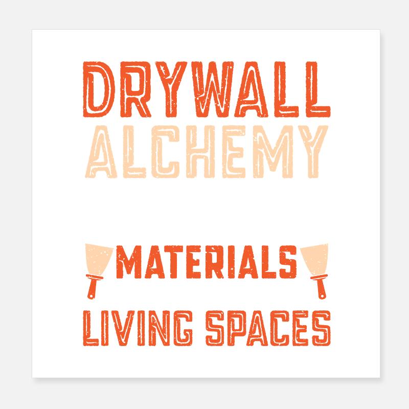 Constructeur de plaques de plâtre Installateur de plaques de plâtre Poster 20 x 20 cm