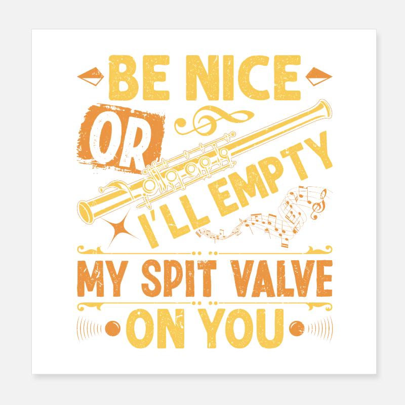 Piccoloist Spit Valve Marching Band-Uniform Poster 20x20 cm