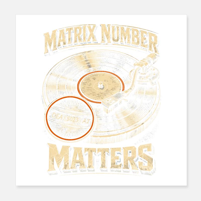 Le numéro de la matrice des disques vinyles de collection de vinyles compte Poster 20 x 20 cm
