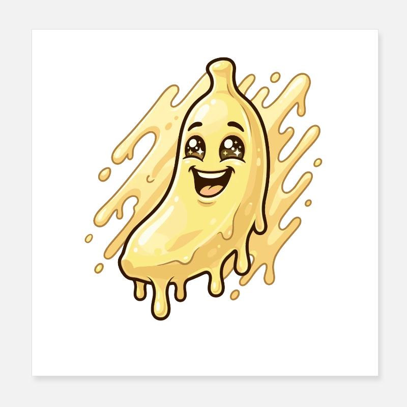 Banane Blob Rieur Poster 20 x 20 cm