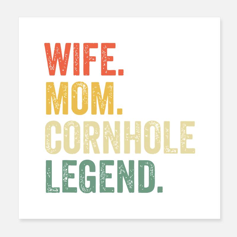 Ehefrau-Mama Cornhole-Legende Poster 20x20 cm